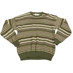 Vintage Hampton Bay Trading Mens Sz XL Crewneck 3-D Sweater Pullover Green